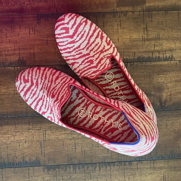Rothy's The Loafer Red Zebra Shoes - Picture 2 of 11